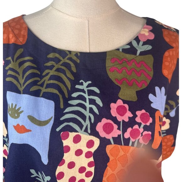 Princess Highway Size 10 Cat Vase Print Top Relaxed Fit Short Sleeve NWT - Picture 4 of 12